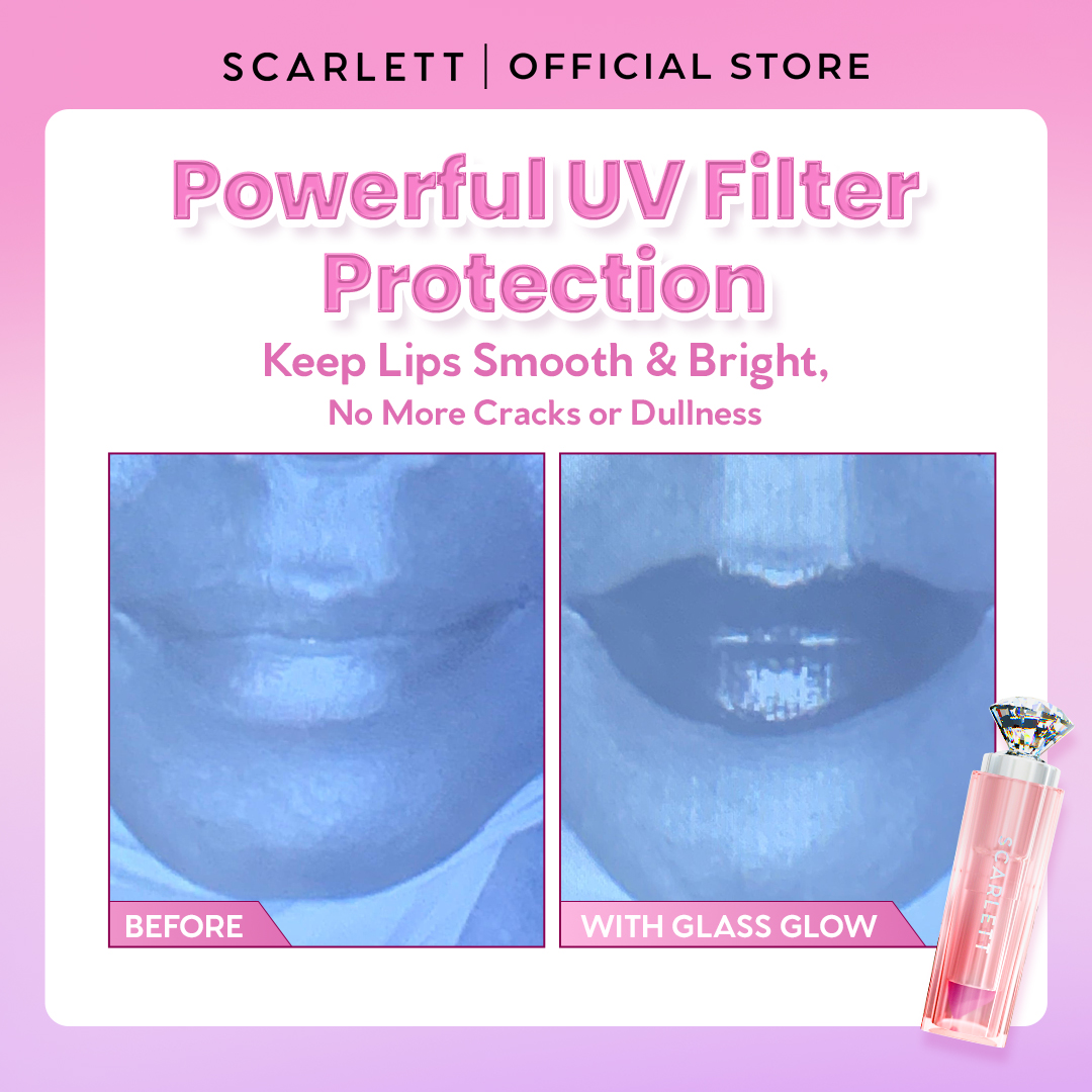 [IN VITRO SPF 50+ PA++++] SCARLETT GLASS GLOW TINTED LIP BALM CARAMEL GLOSS - Moisturizing & hydrating, natural lip color, plumpy lips, cover bibir gelap, mencerahkan bibir, UV Filter