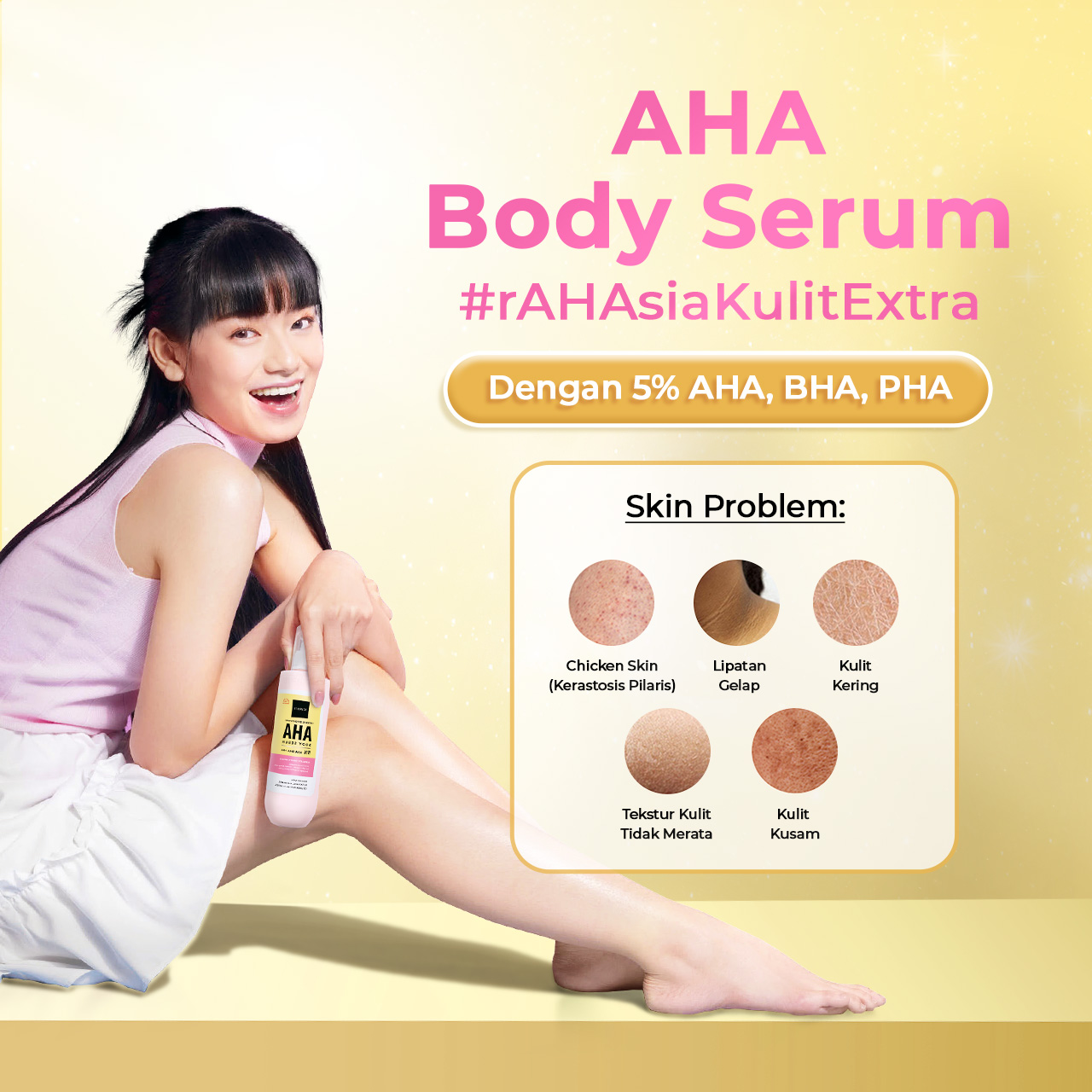 Scarlett Intense Brightening AHA Body Serum 5% AHA BHA PHA