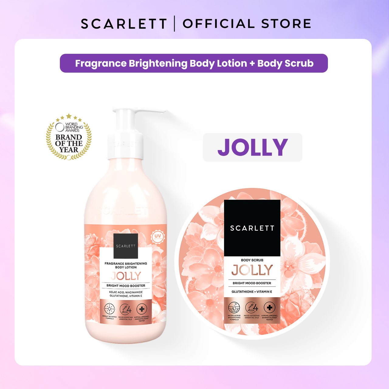 Scarlett Bundle Body Lotion + Body Scrub (Jolly Booster)