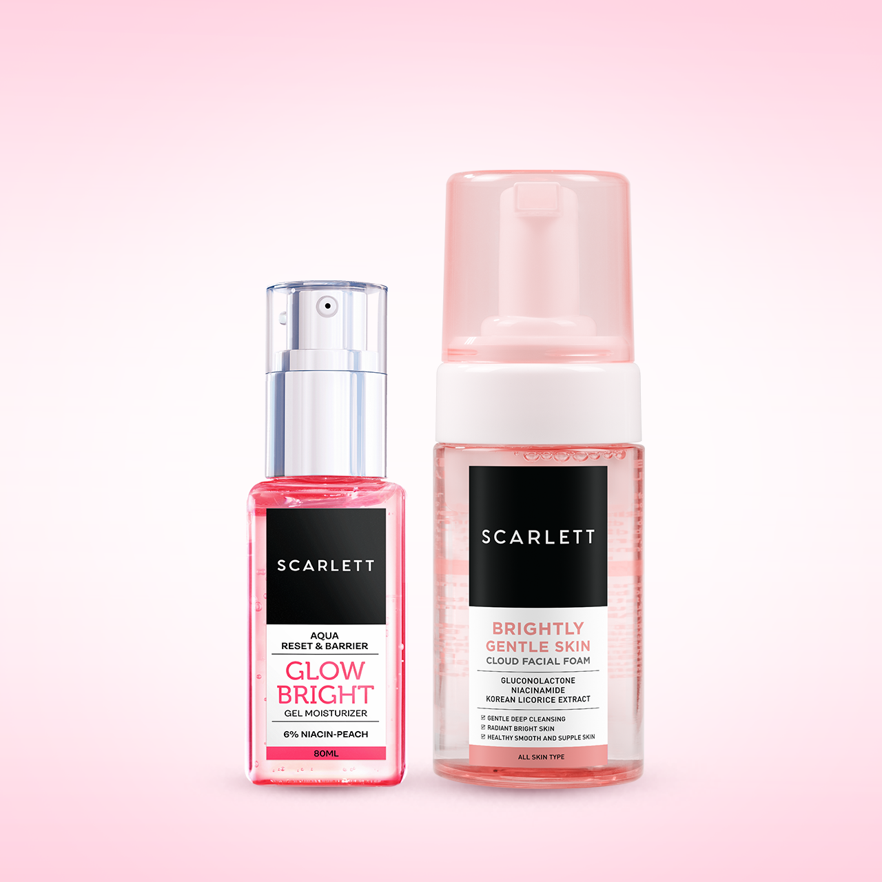 Scarlett Glow Bright Gel Moisturizer + Brightly Cloud Facial Foam