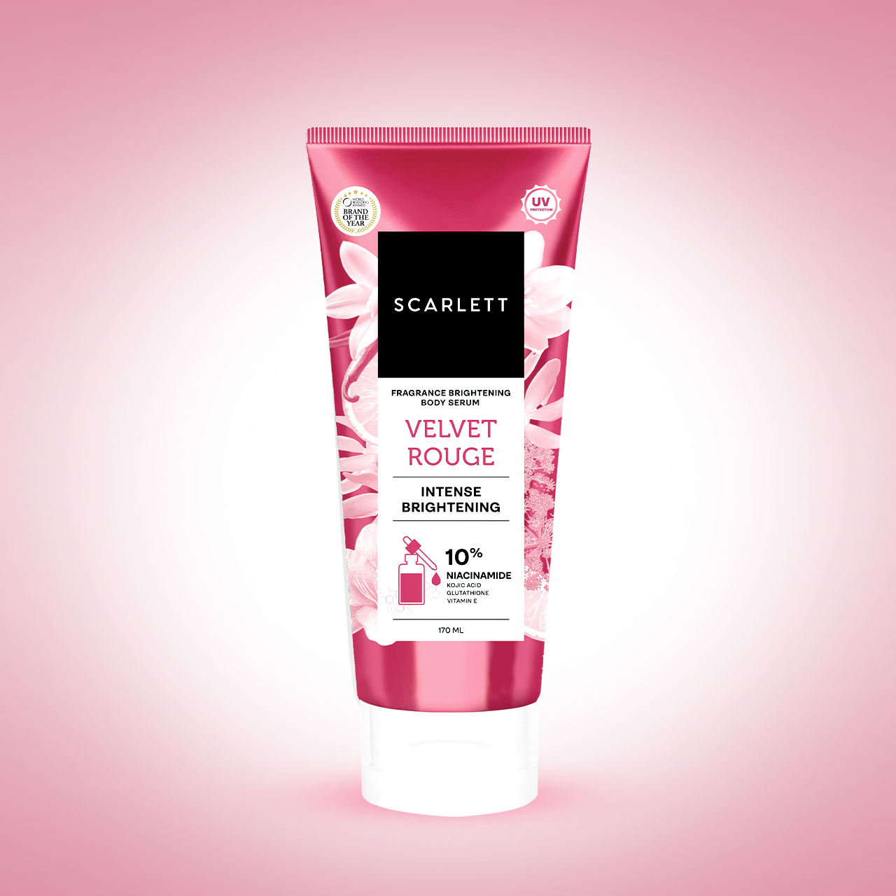 SCARLETT 10% NIACINAMIDE Fragrance Brightening Body Serum Tube Velvet Rouge 170ml