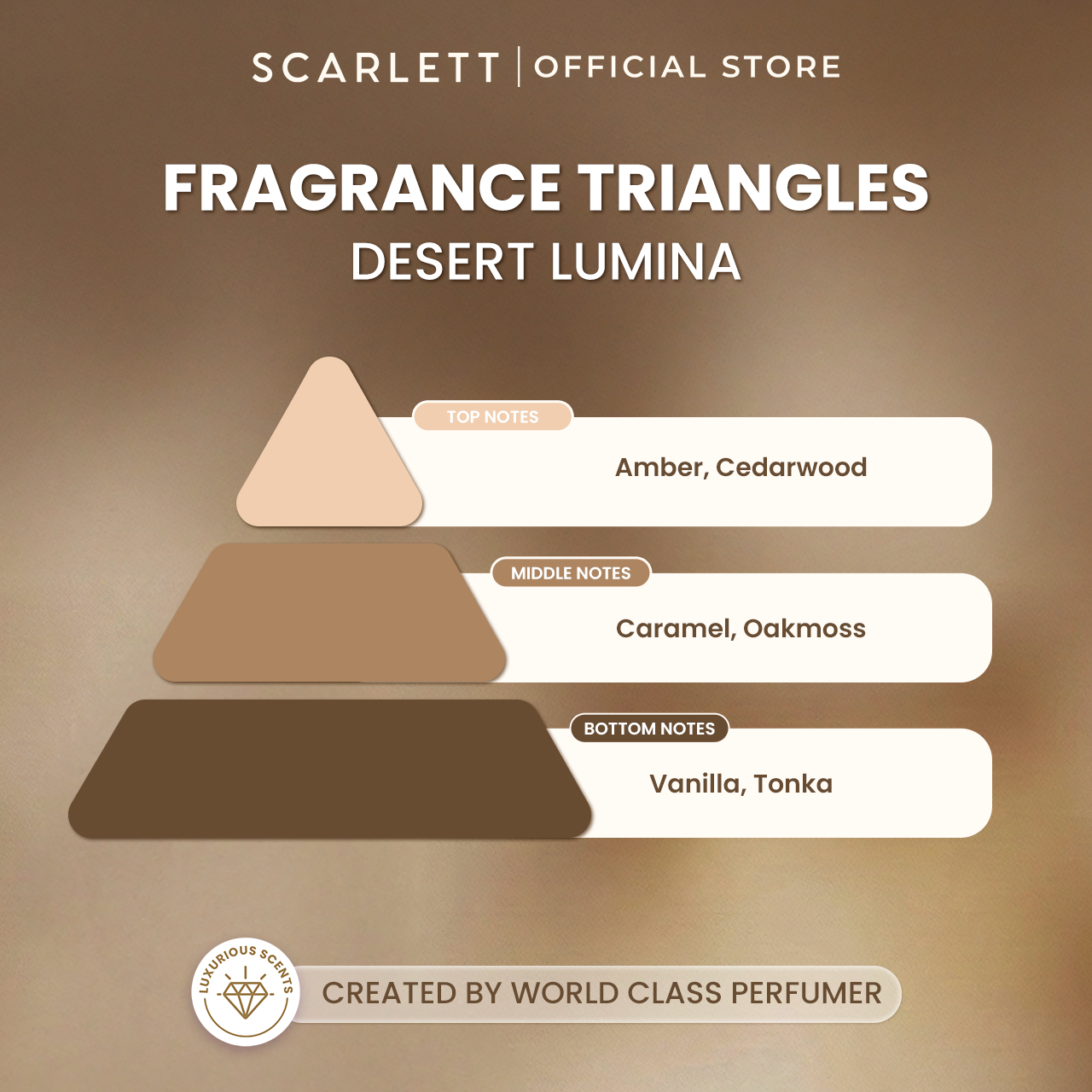 NEW! Scarlett Extrait de Parfum 30ml - Desert Lumina - Golden SCENTS of Arabia - Wangi amber gourmand yang hangat dan manis - Parfum Unisex Pria Wanita Tahan Lama For Daily Use