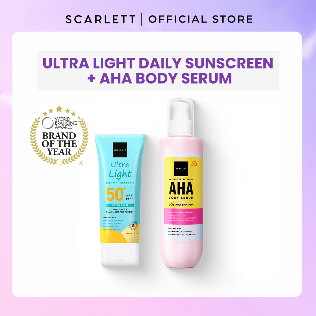 Scarlett Ultra Light Daily Sunscreen + AHA Body Serum