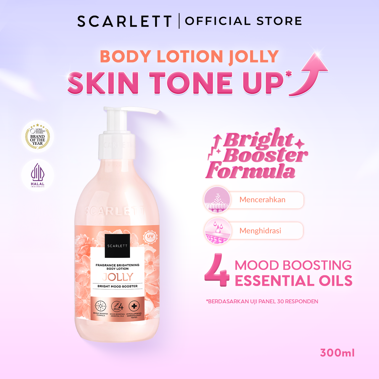 Scarlett New! Fragrance Brightening Body Lotion Bright Mood Booster Jolly