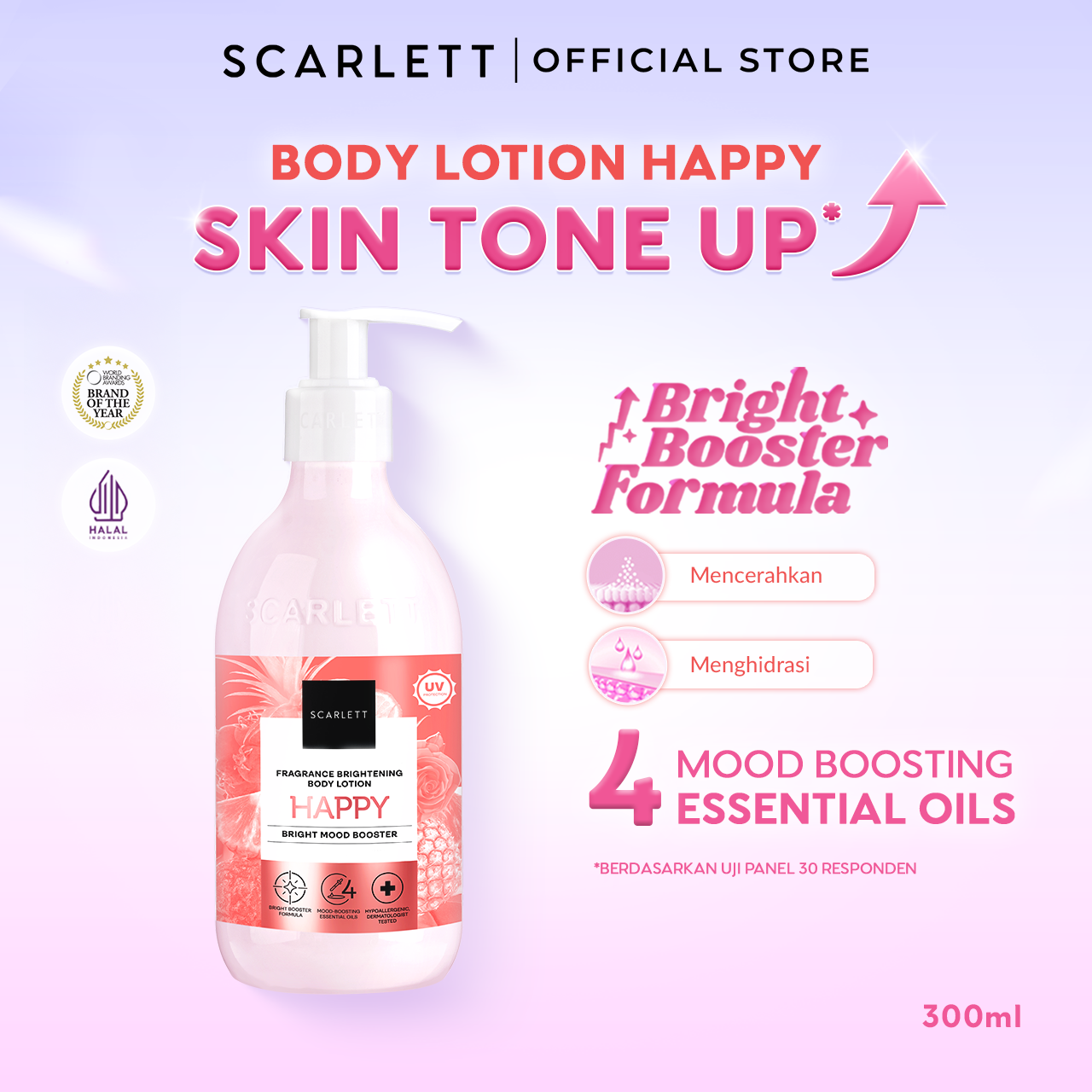 Scarlett New! Fragrance Brightening Body Lotion Bright Mood Booster Happy