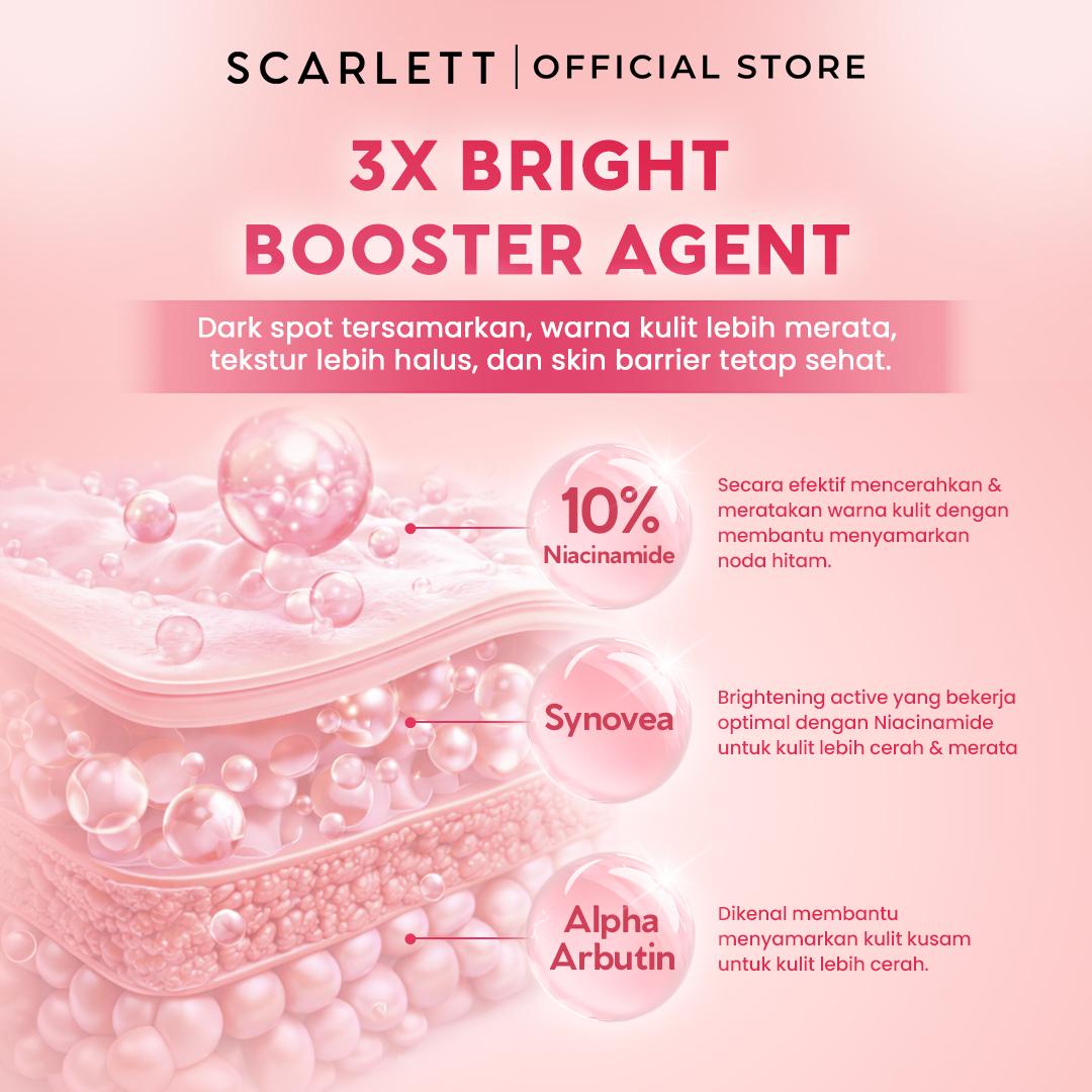 NEW FORMULA Scarlett Brightly Advance Serum 10% Niacinamide Alpha Arbutin Synovea - Serum brightening, Serum pencerah, Membantu Menyamarkan dark spot, Memperbaiki warna kulit tidak merata, menyamarkan bekas jerawat
