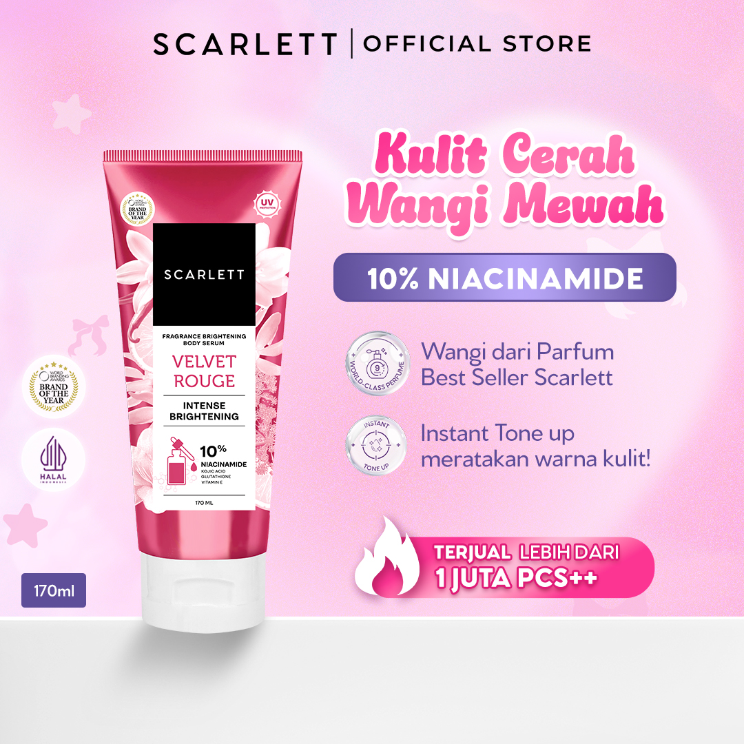 SCARLETT 10% NIACINAMIDE Fragrance Brightening Body Serum Tube Velvet Rouge 170ml