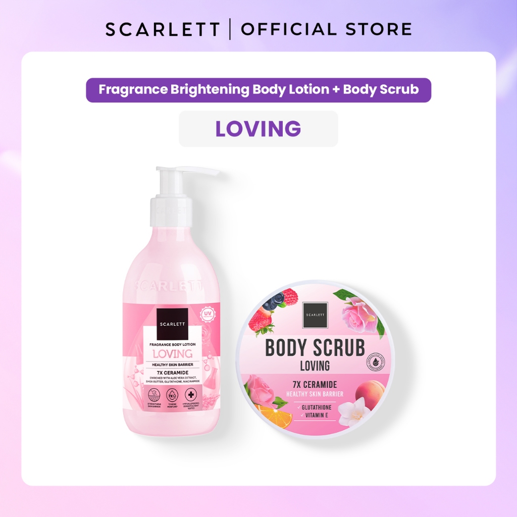 Scarlett Bundle Body Lotion + Body Scrub (Loving Booster)