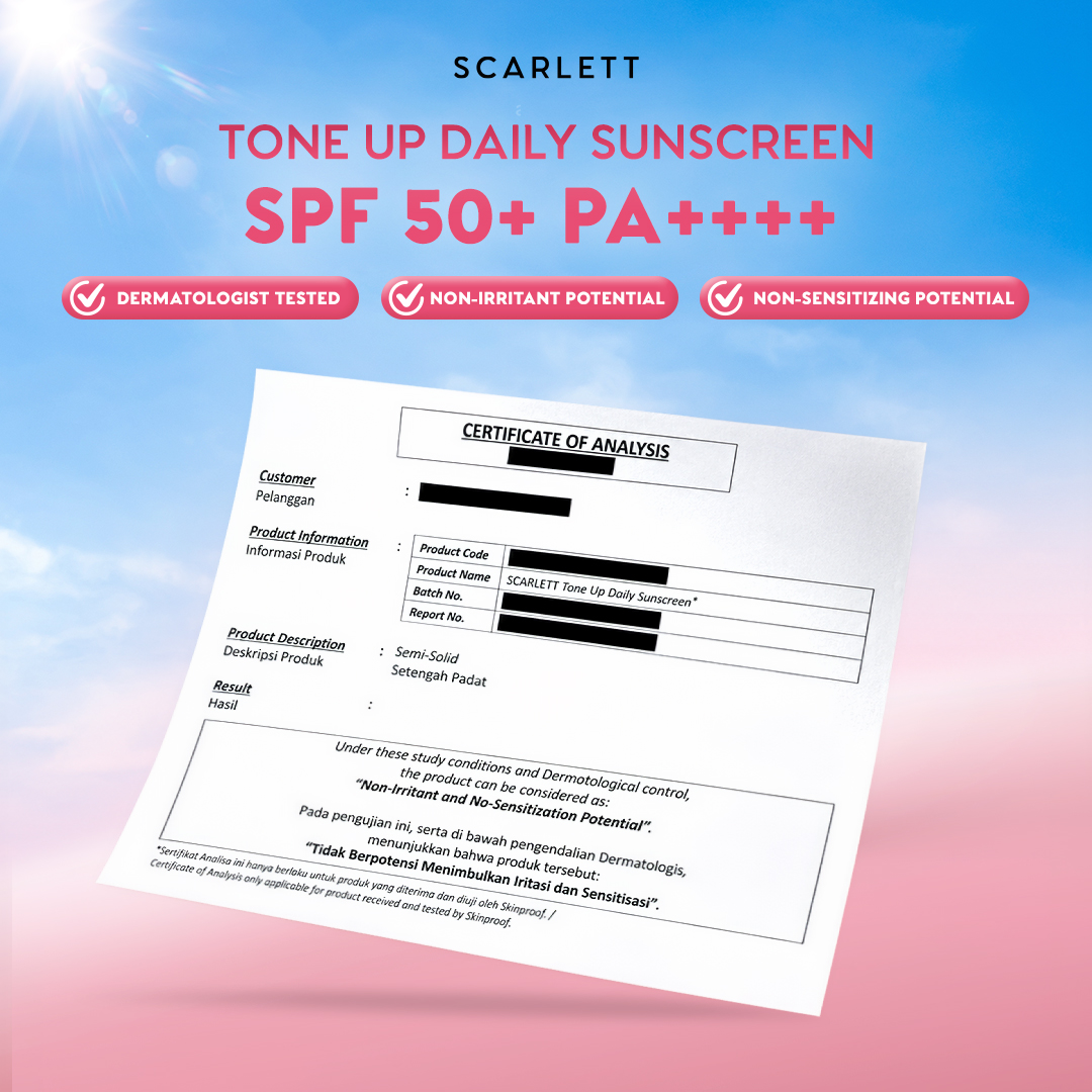 NEW! Scarlett Tone Up Daily Sunscreen SPF 50+ PA+++