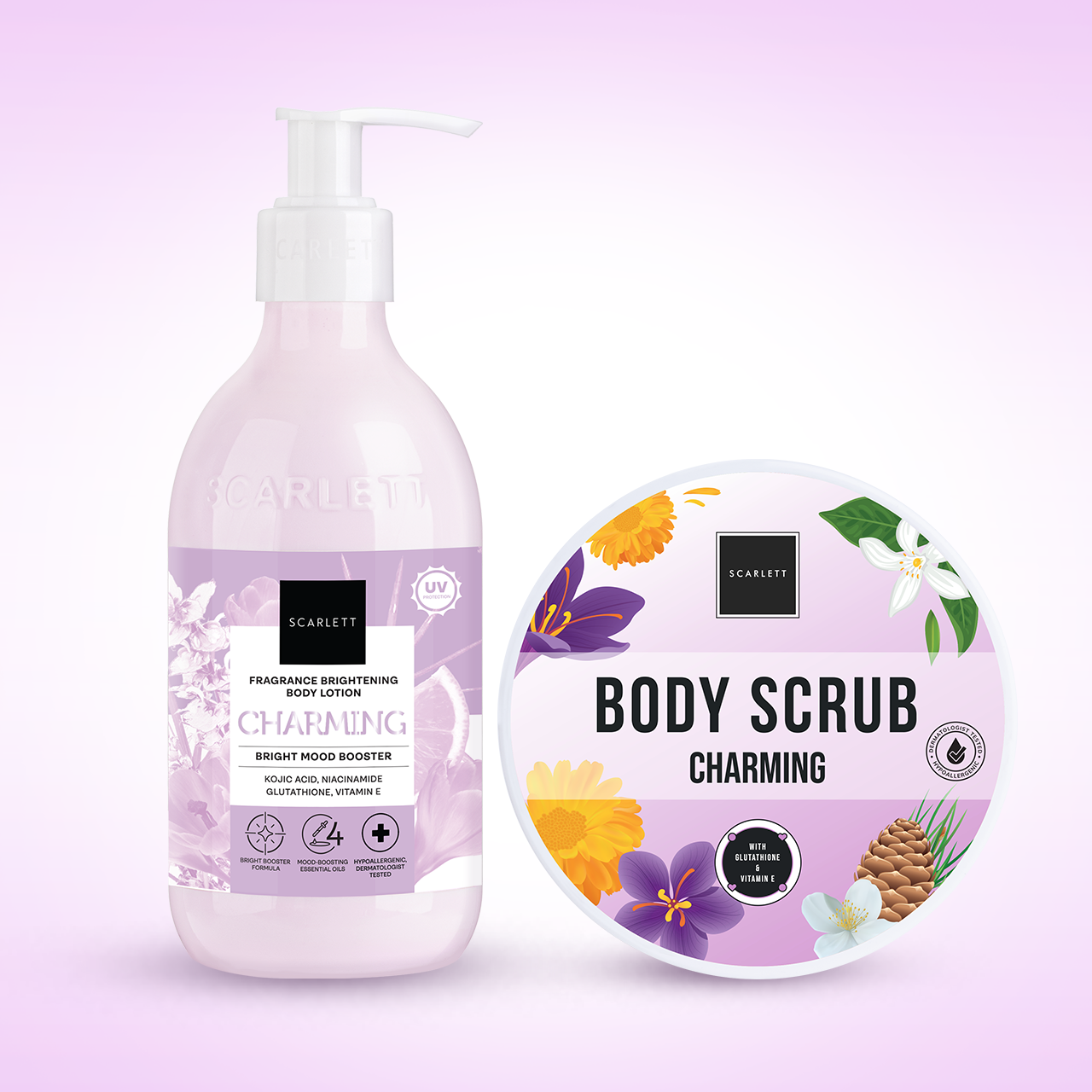 Scarlett Bundle Body Lotion + Body Scrub (Charming Booster)