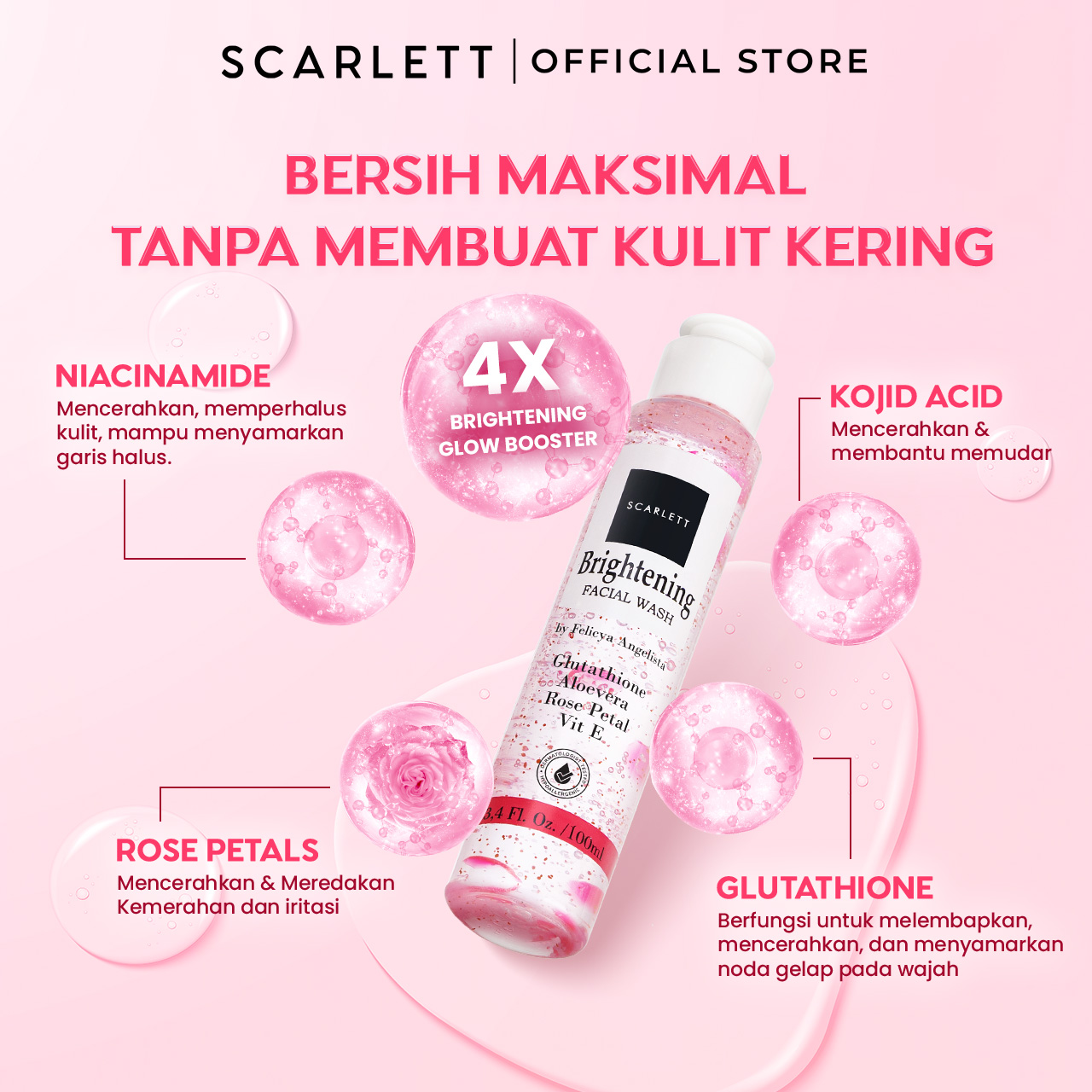 Scarlett Brightening Facial Wash 100ml [TRIPLEPACK]