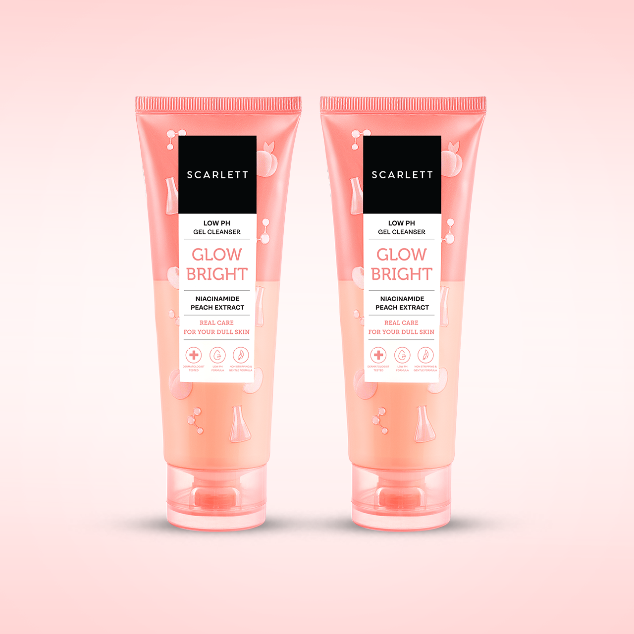 SCARLETT Twinpack Low pH Glow Bright Gel Cleanser-Facial Wash Gentle Formula (100ml x 2)