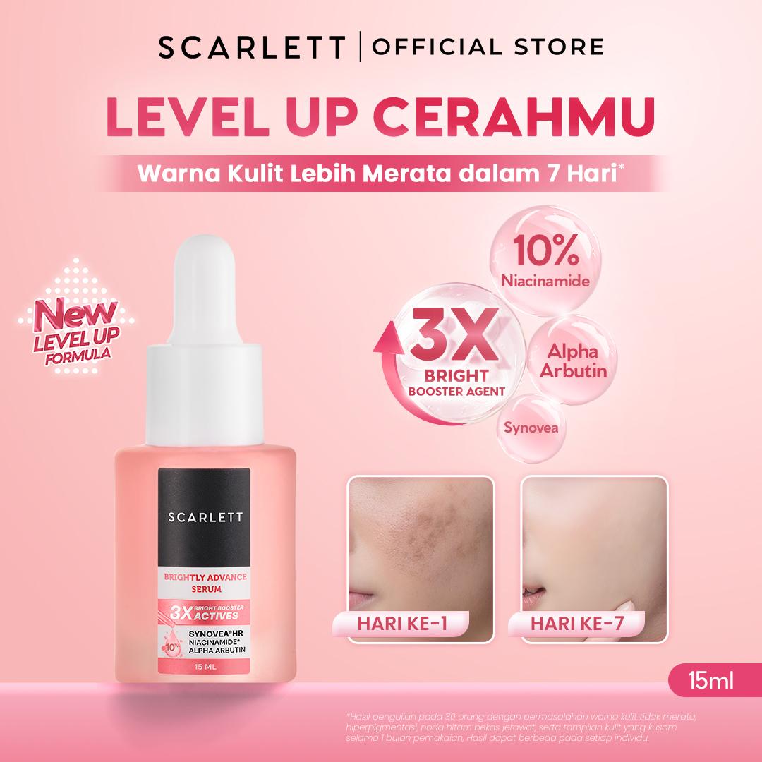 NEW FORMULA Scarlett Brightly Advance Serum 10% Niacinamide Alpha Arbutin Synovea - Serum brightening, Serum pencerah, Membantu Menyamarkan dark spot, Memperbaiki warna kulit tidak merata, menyamarkan bekas jerawat