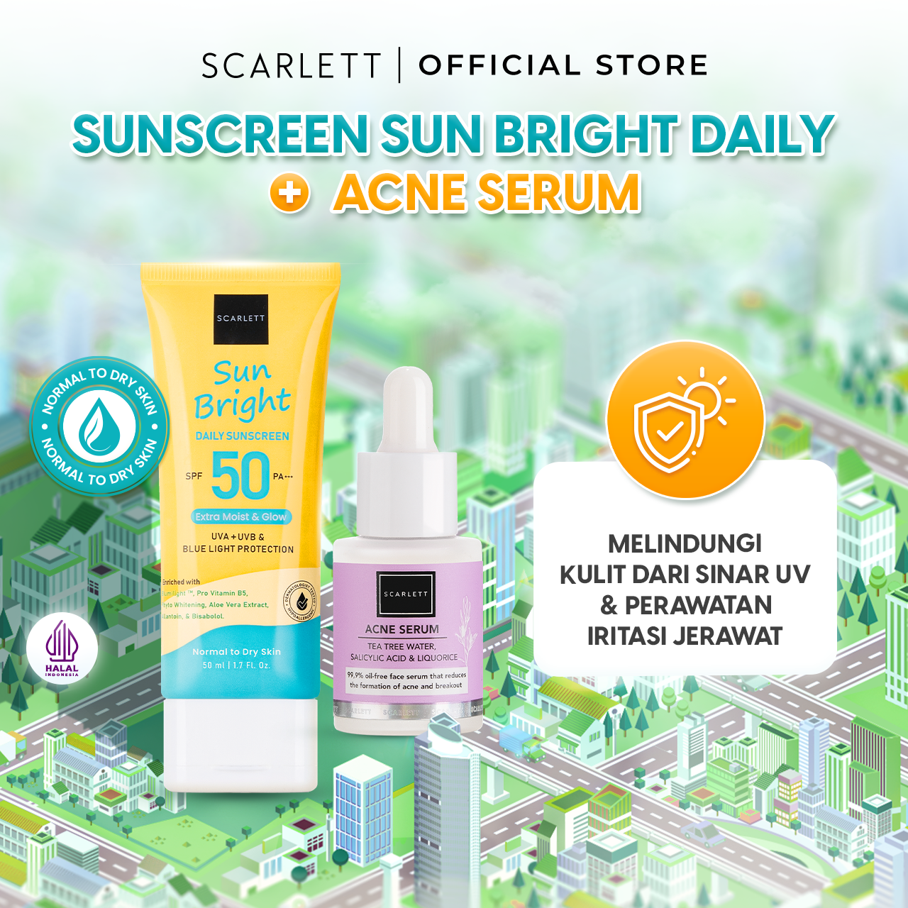 Sunscreen Sun Bright Daily + Acne Serum