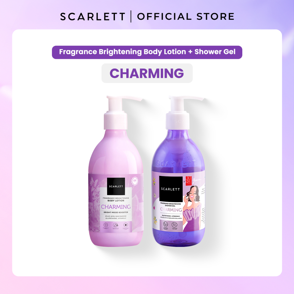 Scarlett Whitening Bundle Body Lotion + Shower Gel (Charming Booster)