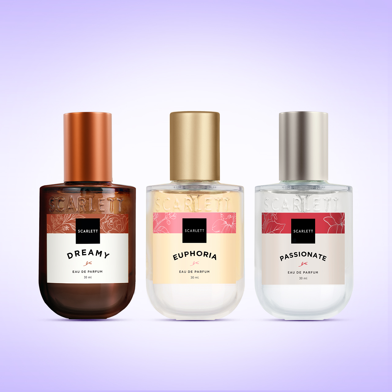 Scarlett Eau De Parfum Bundling 3pcs (Dreamy, Euphoria, Passionate)