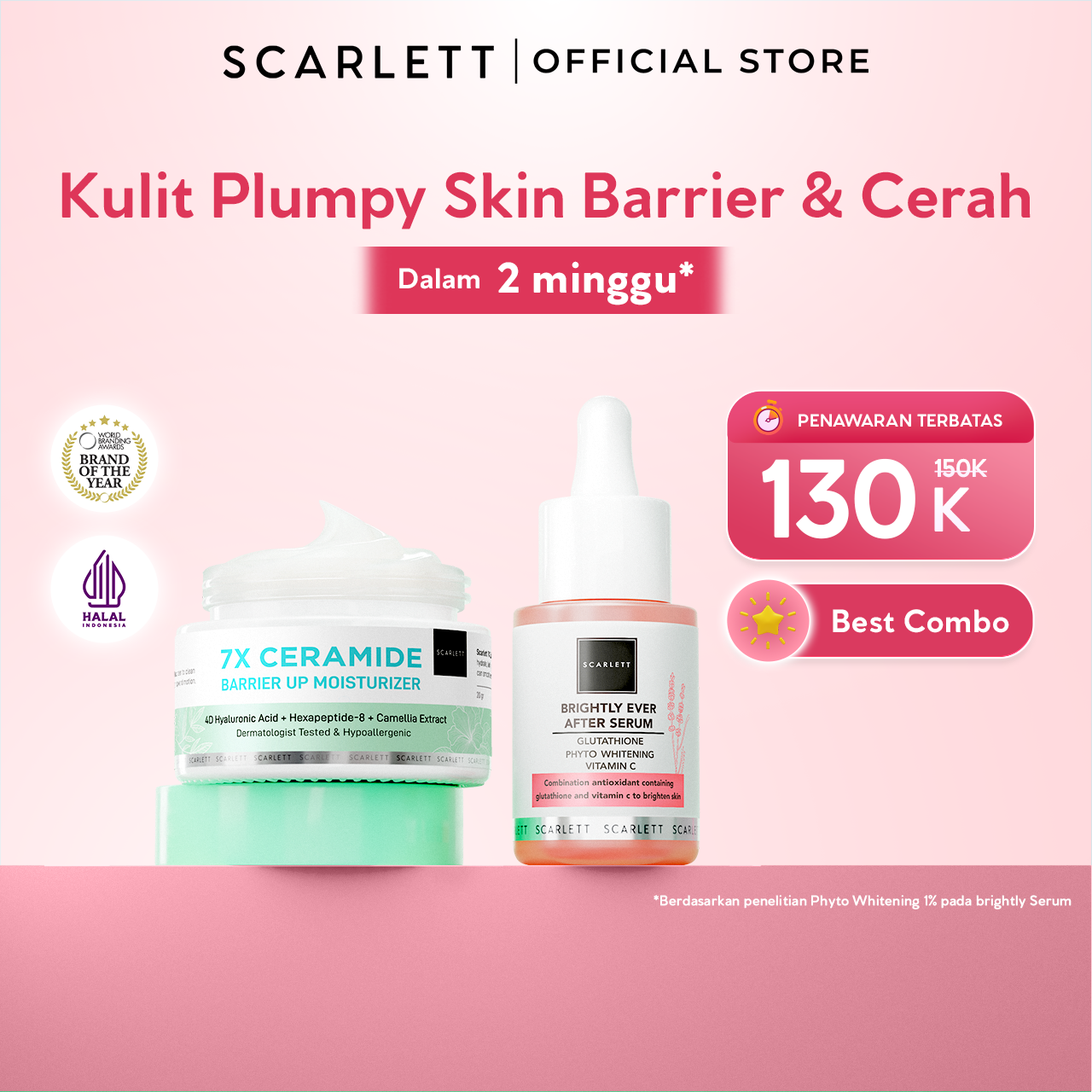Scarlett 7x Ceramide Moisturizer + Brightly Serum