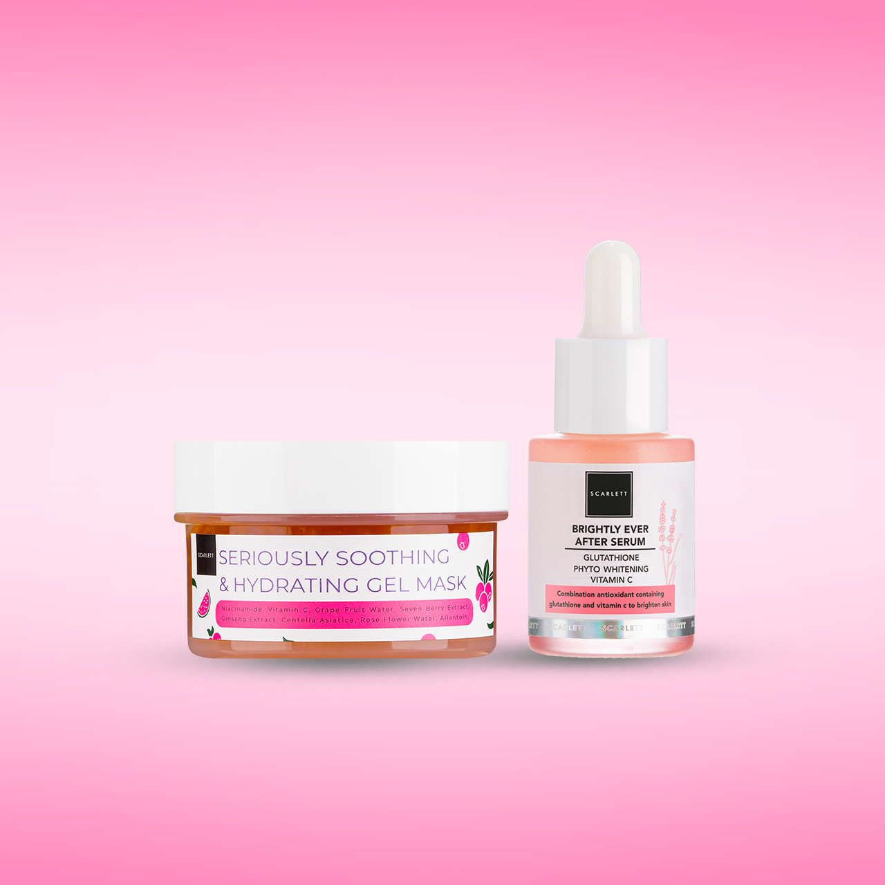 Scarlett Seriously Soothing & Hydrating Gel Mask + Brightly Ever After Serum