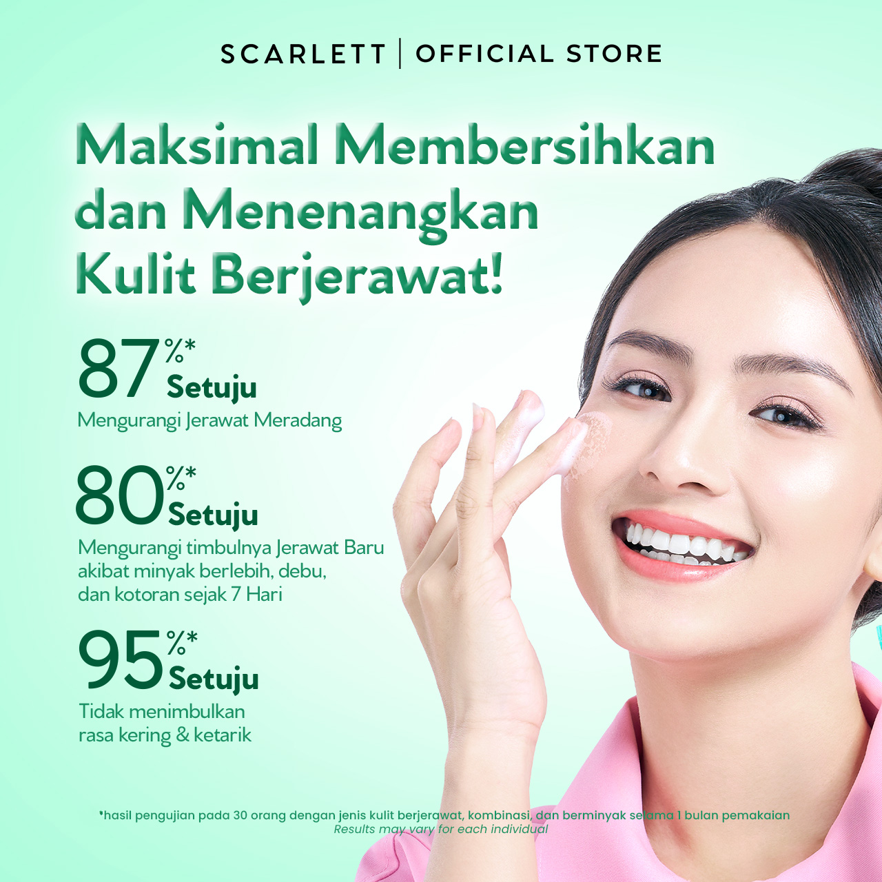 SCARLETT Twinpack Low pH Acne Peace Gel Cleanser-Facial Wash Gentle Sabun Cuci Muka Low pH (100ml x 2)