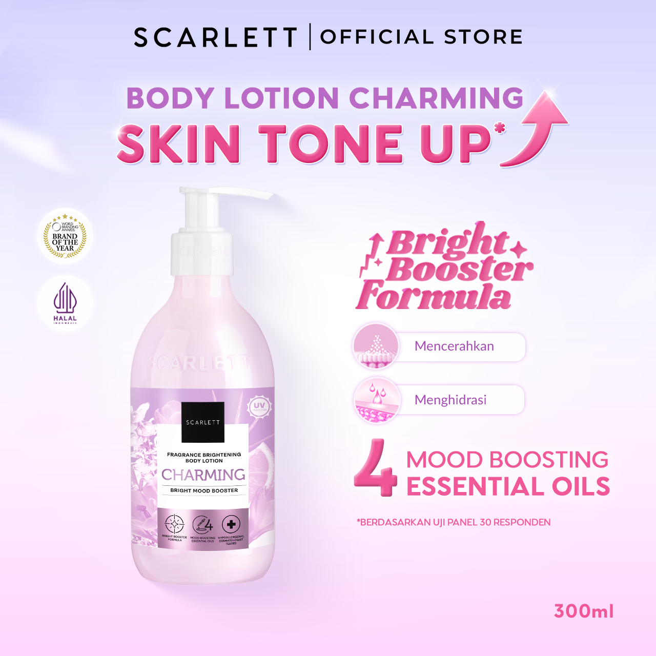 Scarlett New! Fragrance Brightening Body Lotion Bright Mood Booster Charming