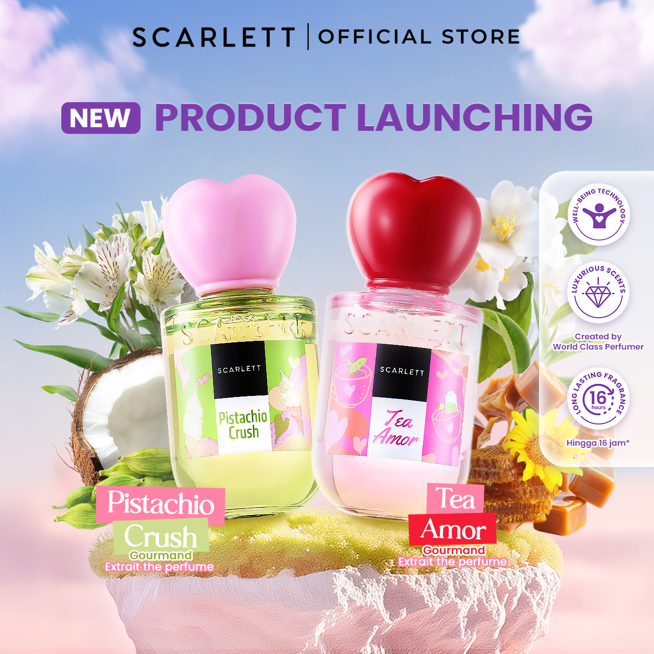 [NEW] Scarlett Whitening Extrait De Parfum Bundling Tea Amor & Pistachio Crush 30ml