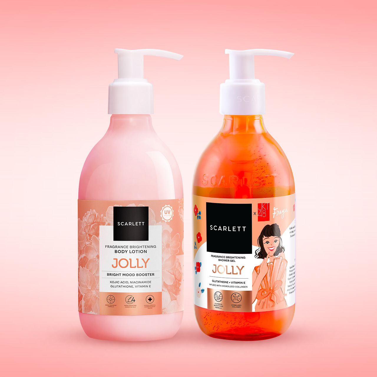 Scarlett Whitening Bundle Body Lotion + Shower Gel (Jolly Booster)