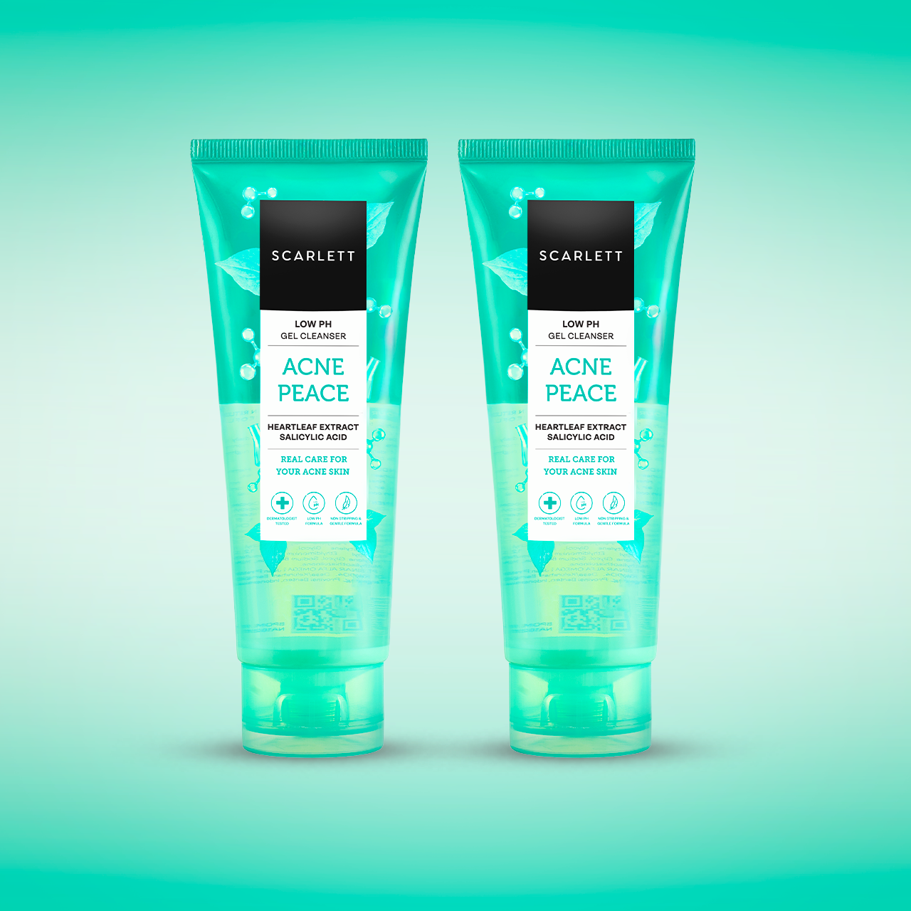 SCARLETT Twinpack Low pH Acne Peace Gel Cleanser-Facial Wash Gentle Sabun Cuci Muka Low pH (100ml x 2)