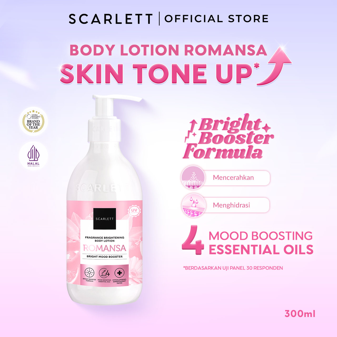 Scarlett New! Fragrance Brightening Body Lotion Bright Mood Booster Romansa