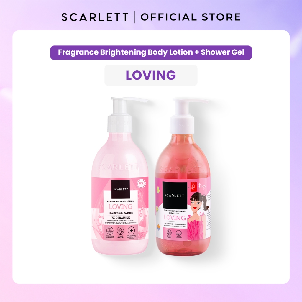 Scarlett Whitening Bundle Body Lotion + Shower Gel (Loving Booster)