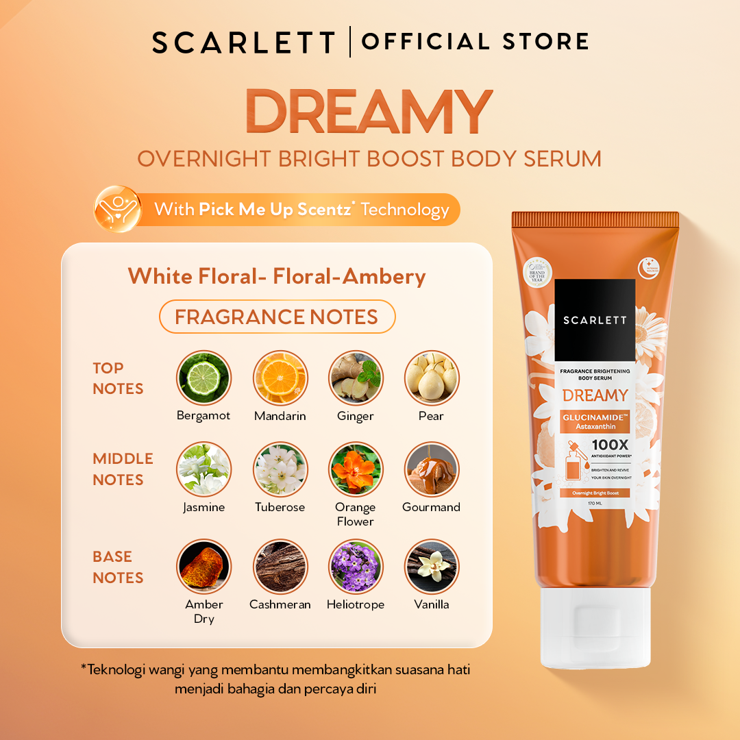 [NEW LAUNCH] SCARLETT GLUCINAMIDE Fragrance Brightening Body Serum Dreamy 170ml