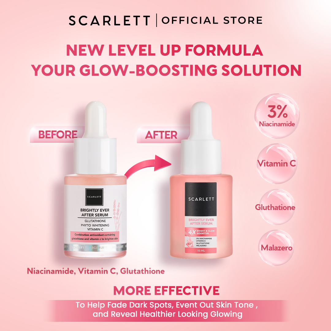 SCARLETT NEW FORMULA Brightly Ever After Serum - Brightening Serum Niacinamide Mencerahkan Wajah Melembapkan Wajah