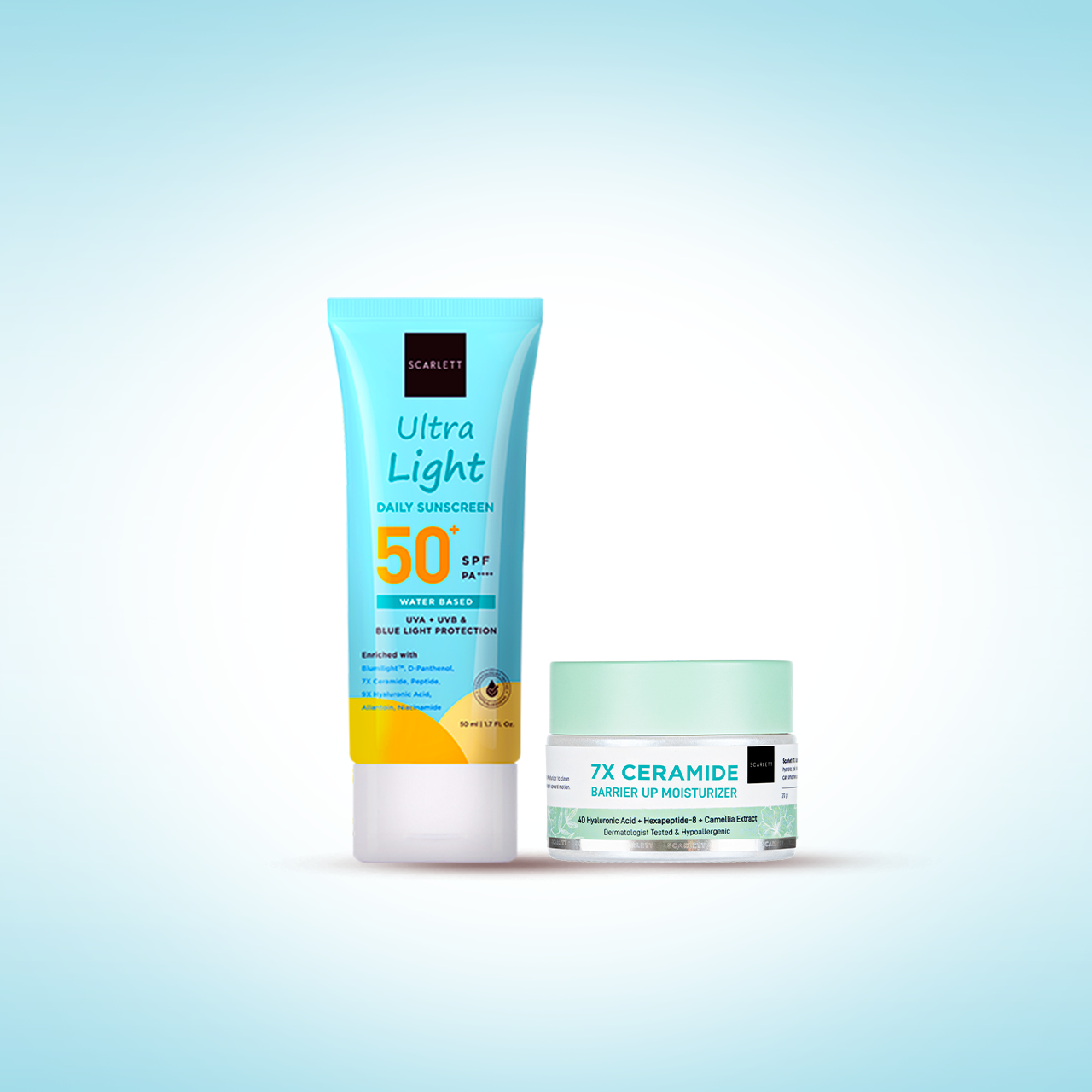 Scarlett Ultra Light Daily Sunscreen + 7x Ceramide Moistirizer