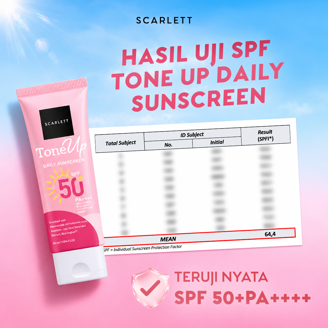 NEW! Scarlett Tone Up Daily Sunscreen SPF 50+ PA+++