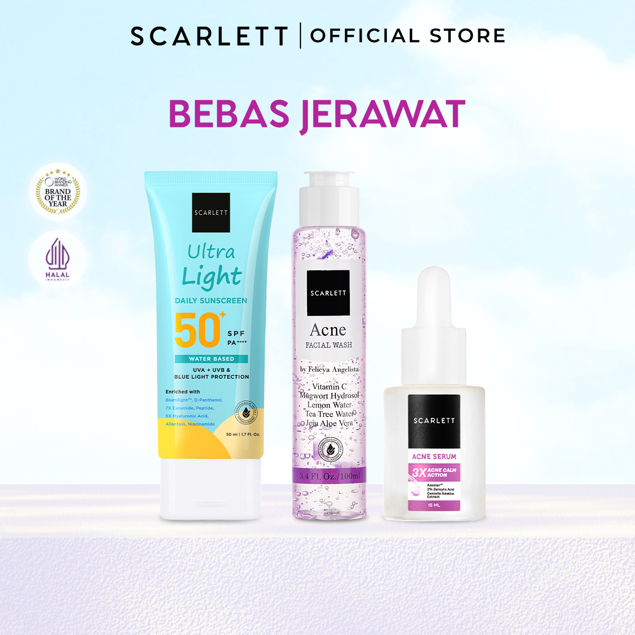 Scarlett Basic Skincare Set (Bebas Jerawat)
