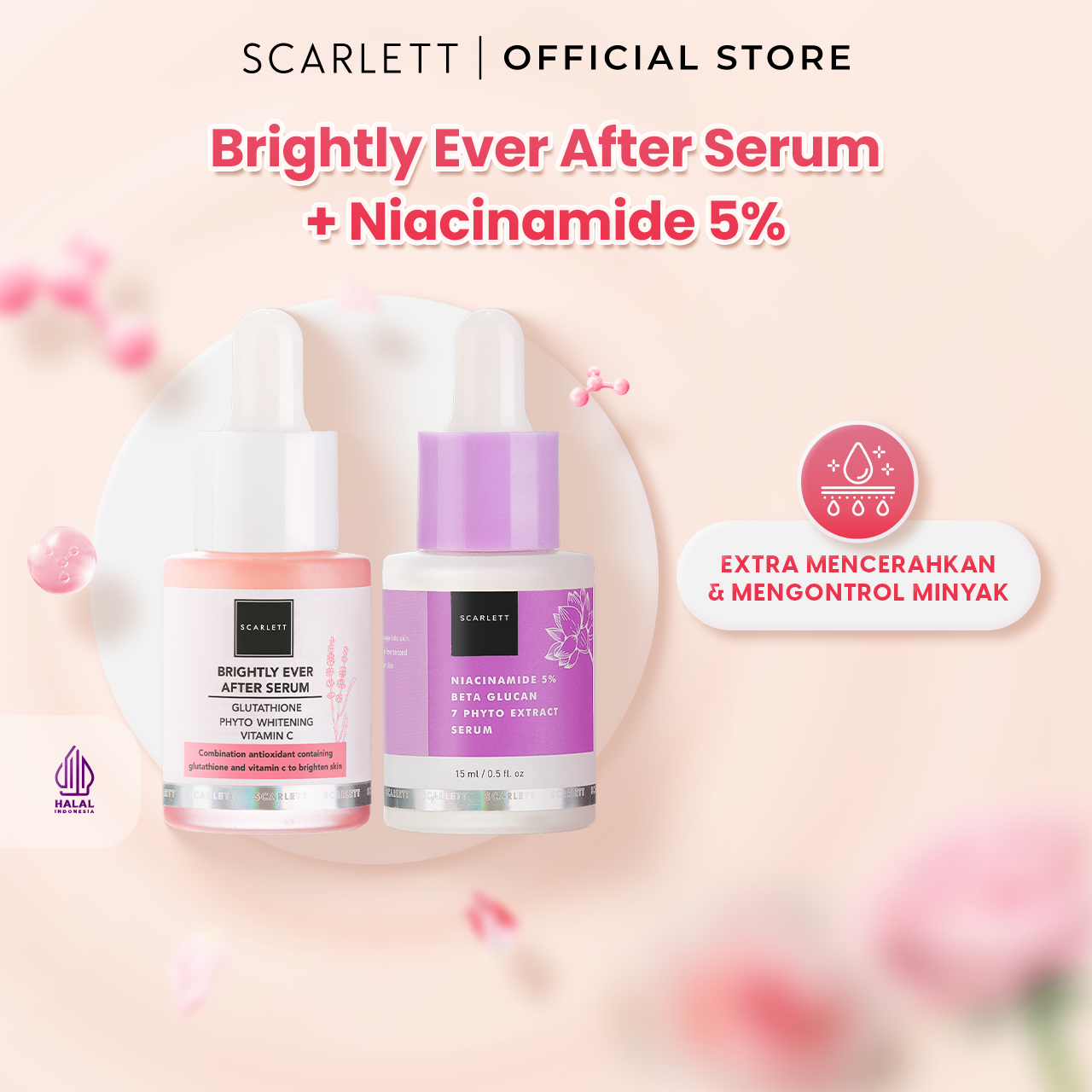 Scarlett Brightly Serum + Niacinamide 5% Serum