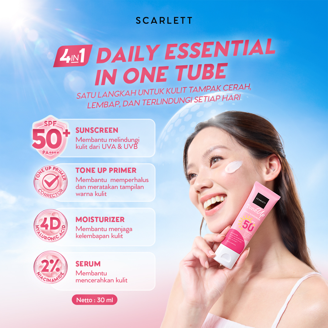 NEW! Scarlett Tone Up Daily Sunscreen SPF 50+ PA+++