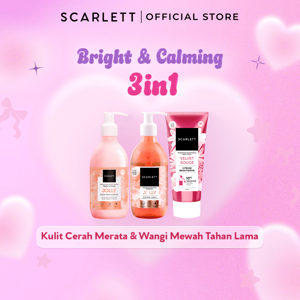 Scarlett Whitening Triple Combo Bodycare Bright & Calming