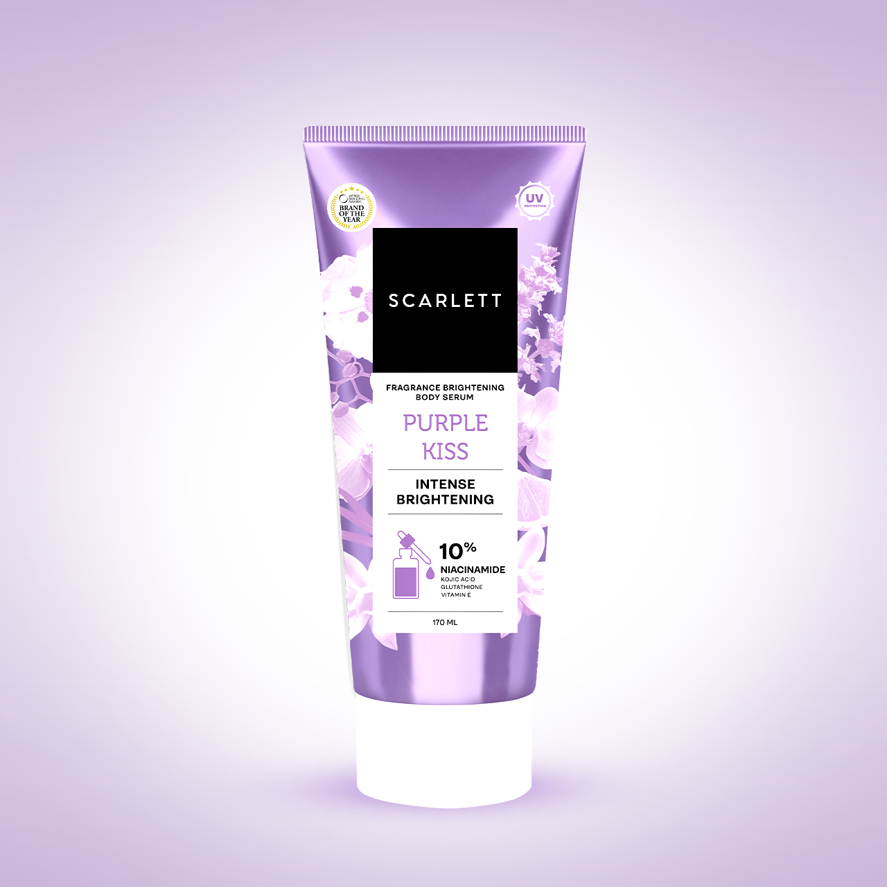 SCARLETT 10% NIACINAMIDE Fragrance Brightening Body Serum Tube Purple Kiss 170ml