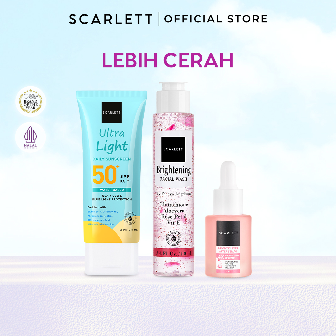 Scarlett Basic Skincare Set (Lebih Cerah)
