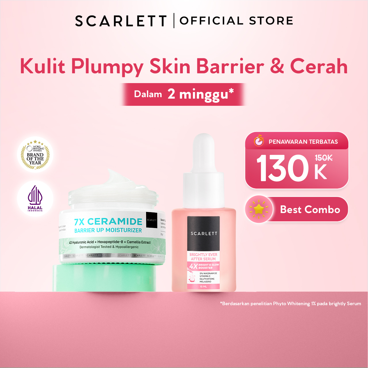 Scarlett 7x Ceramide Moisturizer + Brightly Serum