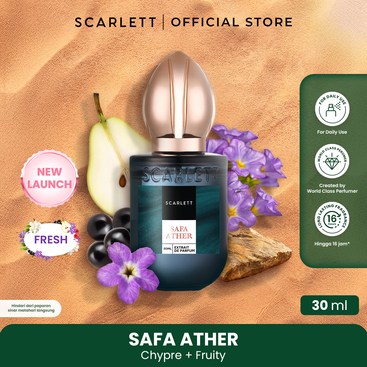 NEW! Scarlett Extrait de Parfum 30ml - Safa Ather - Golden SCENTS of Arabia - Wangi fruity clean yang ringan dan segar - Parfum Unisex Pria Wanita Tahan Lama For Daily Use