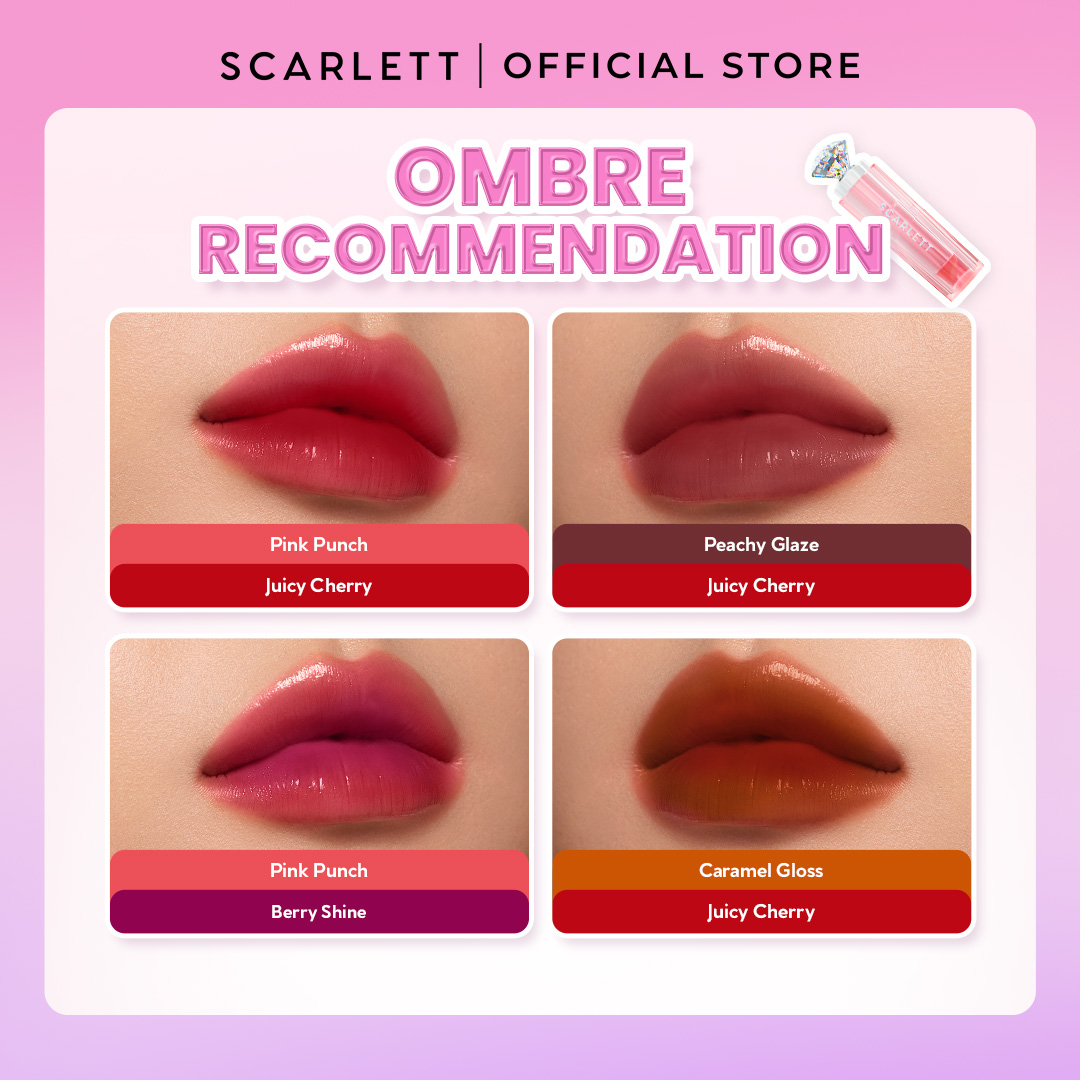[IN VITRO SPF 50+ PA++++] SCARLETT GLASS GLOW TINTED LIP BALM PINK PUNCH - Moisturizing & hydrating, natural lip color, plumpy lips, cover bibir gelap, mencerahkan bibir, UV Filter