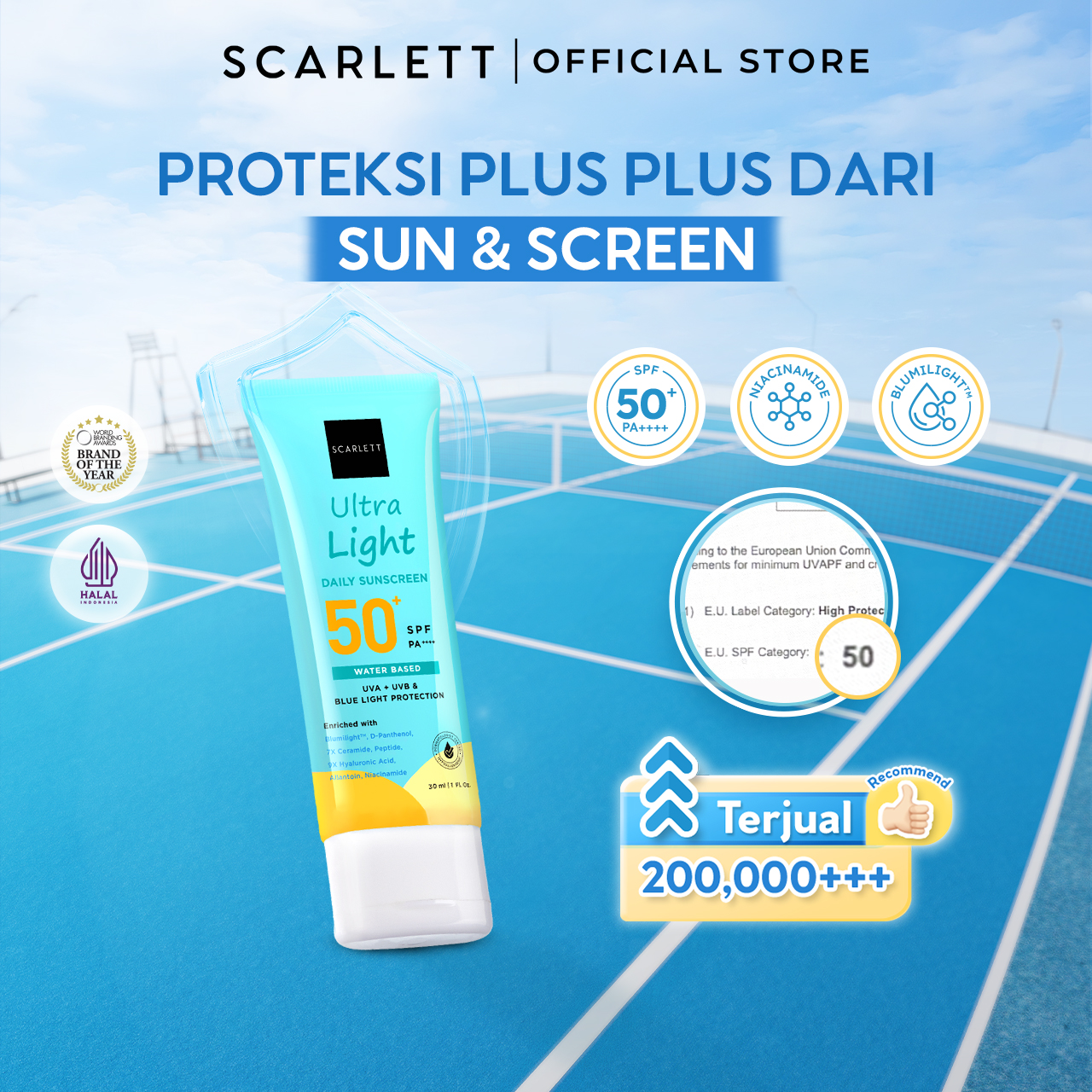 Scarlett Ultra Light Daily Sunscreen + Brightening Facial Wash