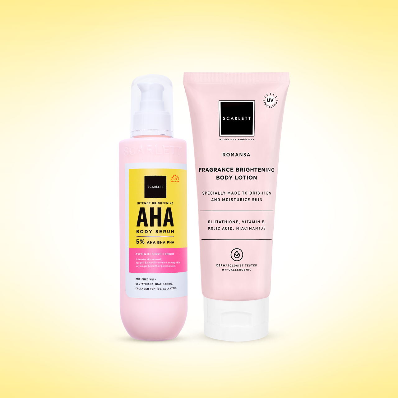 Scarlett Bundle AHA Body Serum + Tube Lotion Romansa
