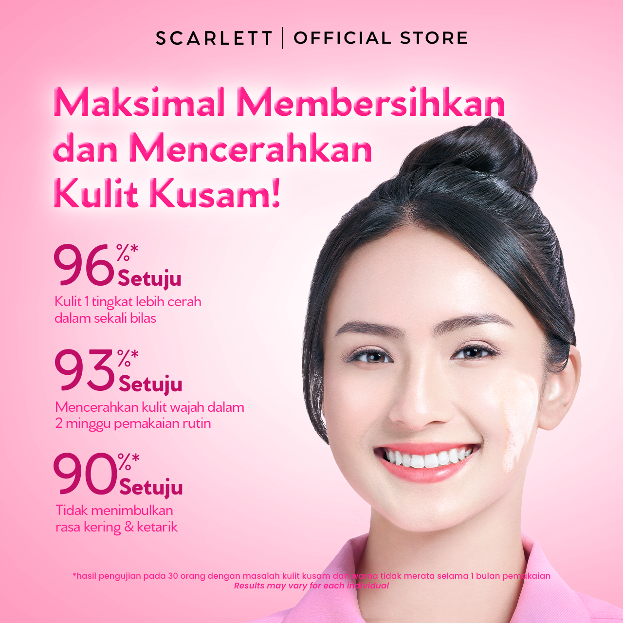 SCARLETT Twinpack Low pH Glow Bright Gel Cleanser-Facial Wash Gentle Formula (100ml x 2)