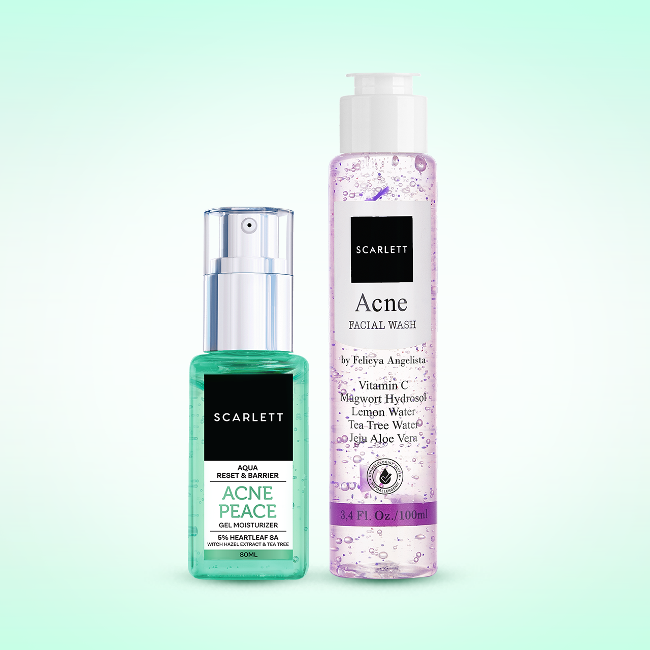 Scarlett Acne Peace Gel Moisturizer + Acne Facial Wash