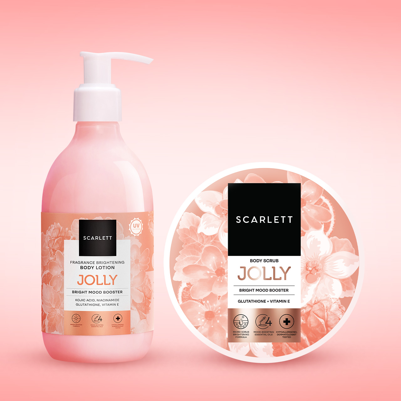 Scarlett Bundle Body Lotion + Body Scrub (Jolly Booster)