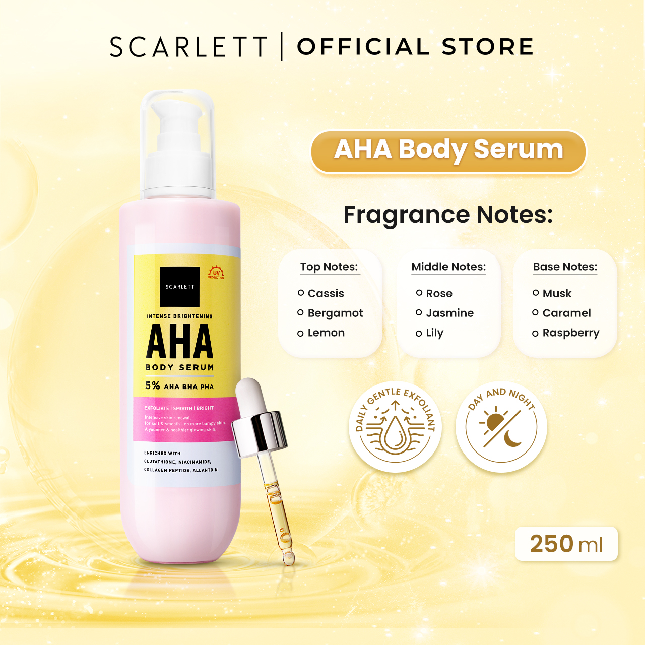Scarlett Intense Brightening AHA Body Serum 5% AHA BHA PHA