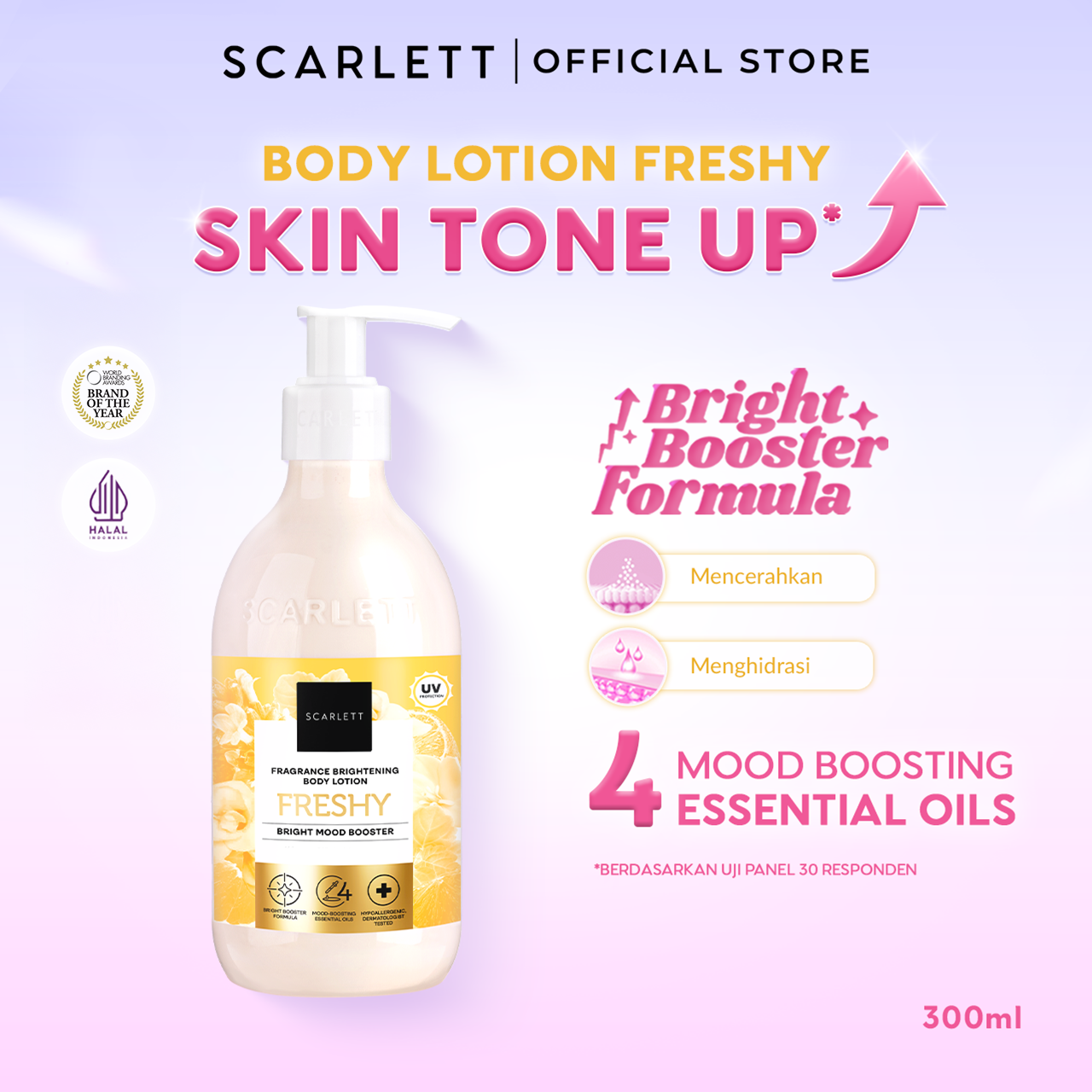 Scarlett New! Fragrance Brightening Body Lotion Bright Mood Booster Freshy