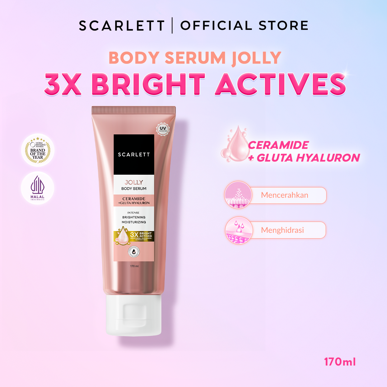 Scarlett Body Serum Tube Jolly - Kemasan 170ml